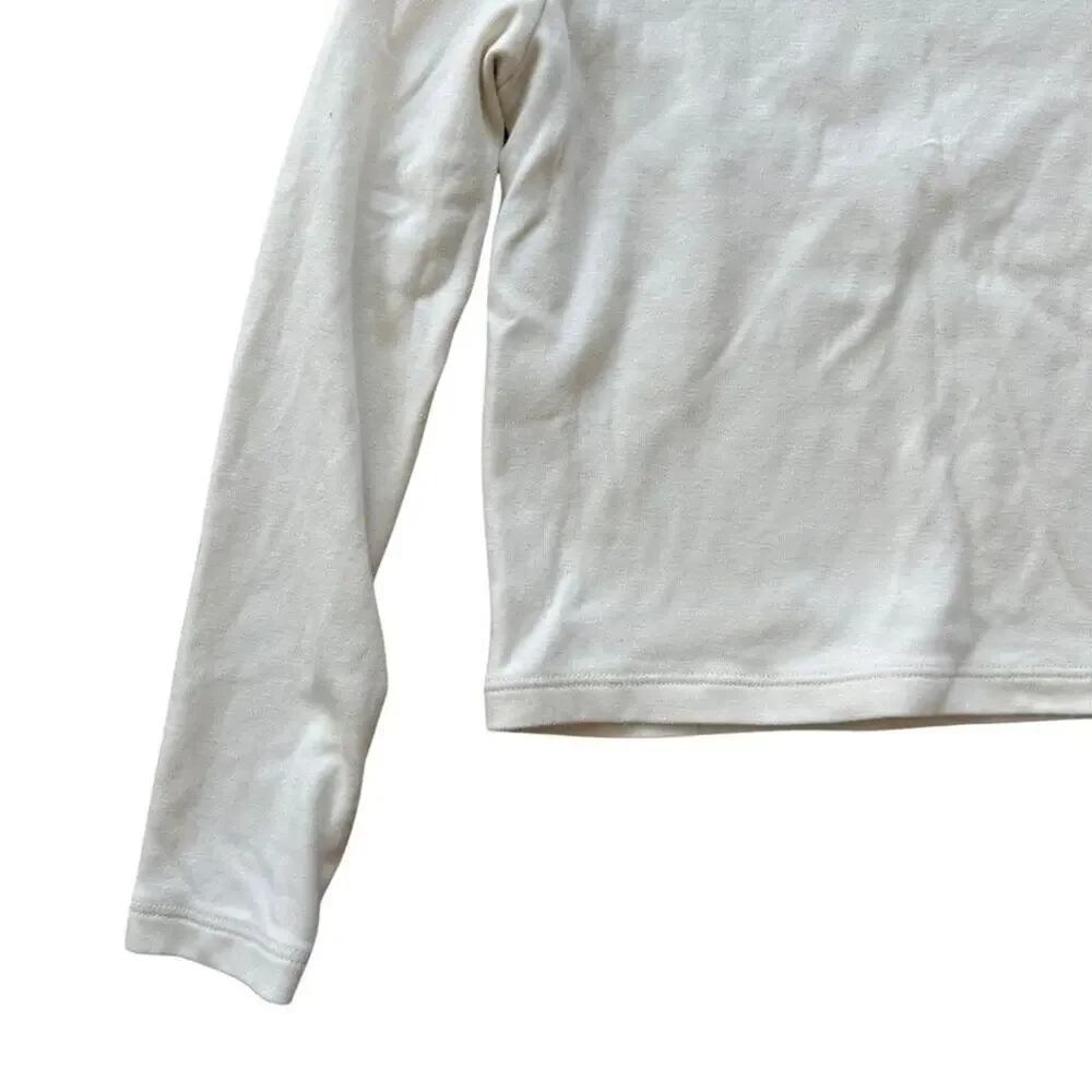 GAP Long Sleeve High Neck TShirt Ivory Small